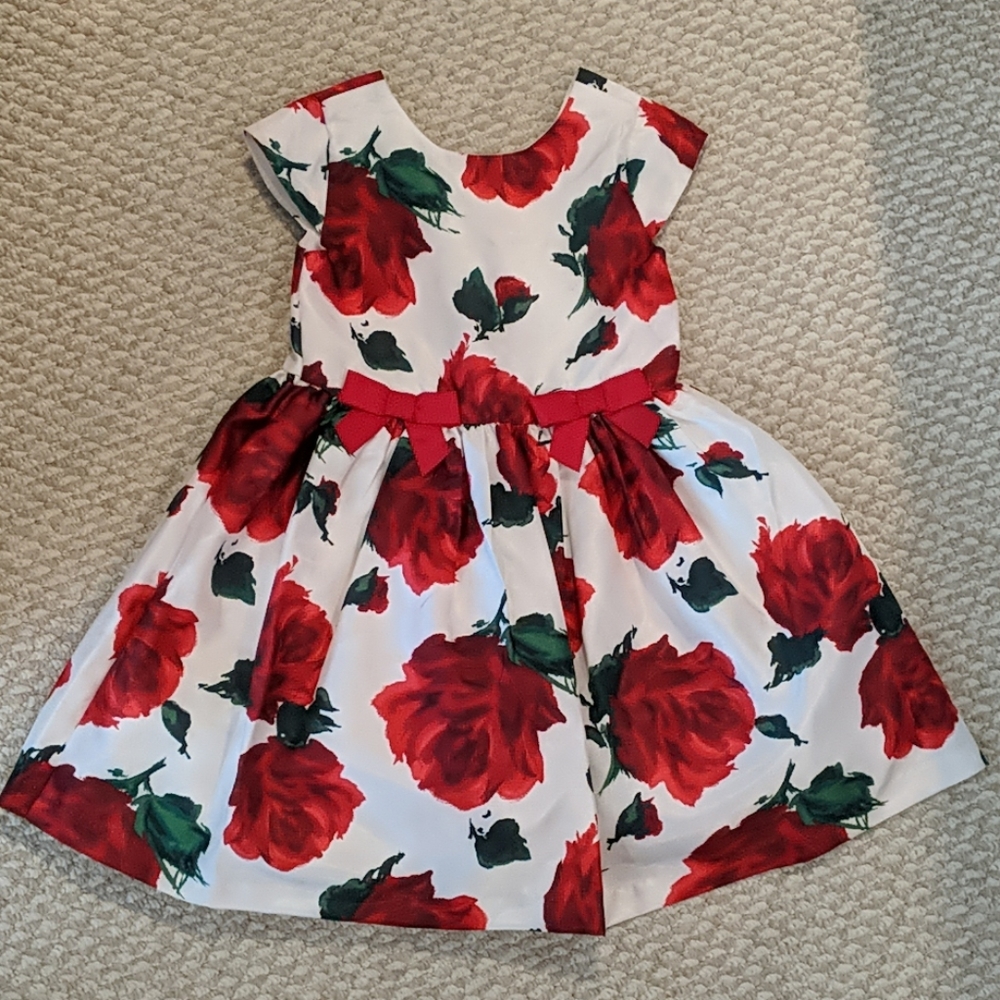 Gymboree red and white floral dress
